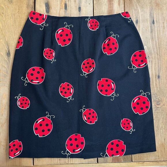 Briggs‎ Ladybug Skirt Black Red Pencil 12 New York Nature - Picture 1 of 8